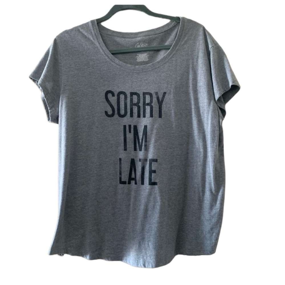 City Streets “Sorry I’m Late” Gray Graphic Tee | XL